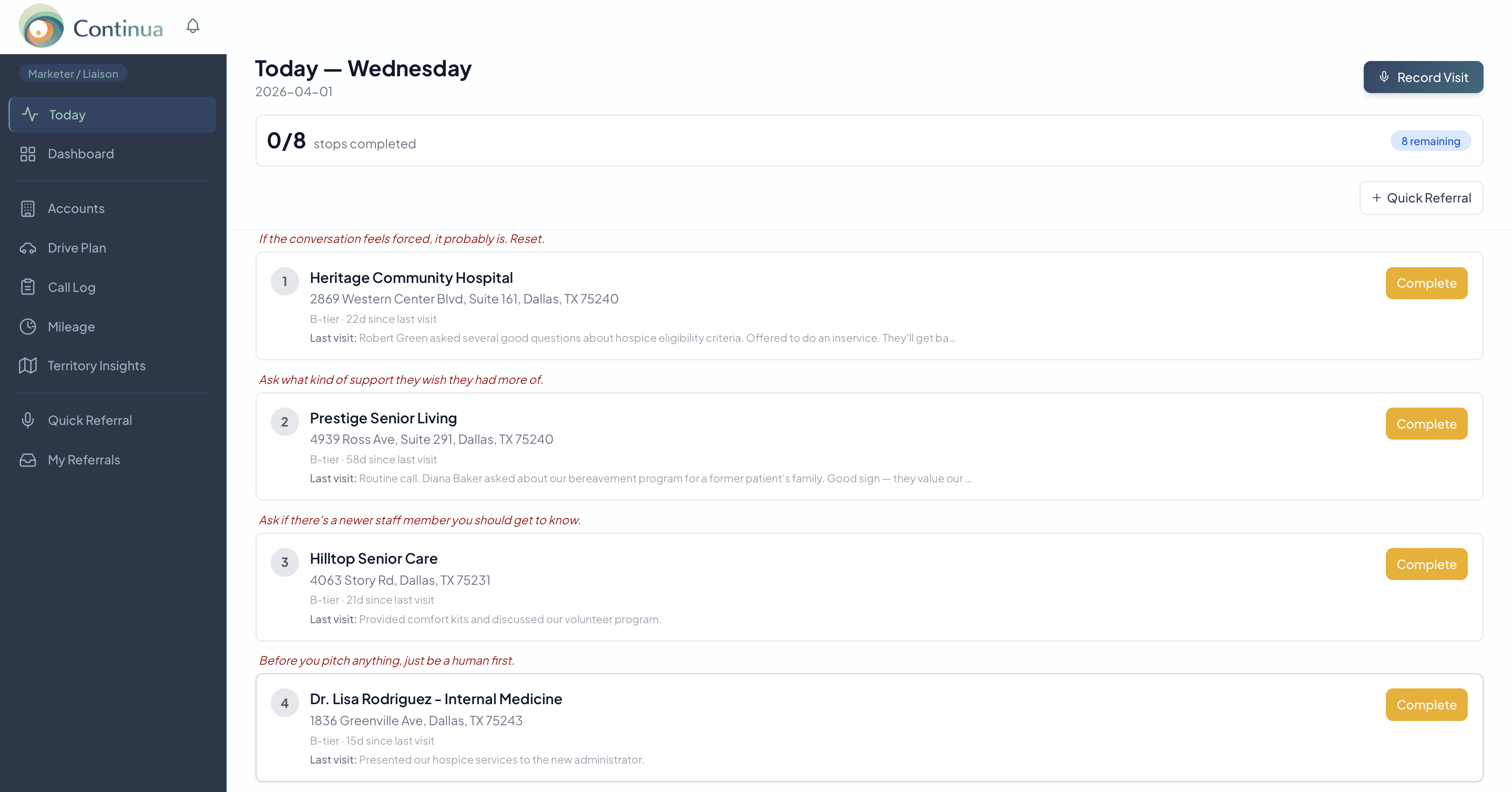Marketer Today View